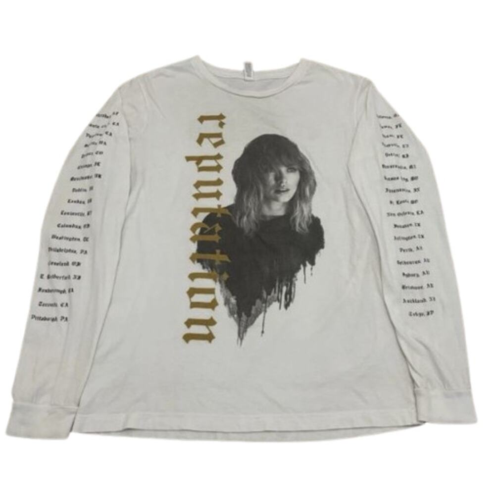 Taylor Swift Reputation Tour Long Sleeve Shirt Womens Medium White Double Sided